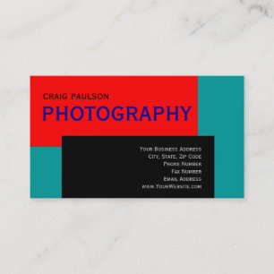 Red Blue Black Photography Visitekaartje