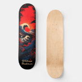 Red Blue Black Sea Wave Persoonlijk Skateboard (Voorkant)
