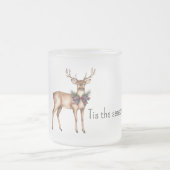 Red Blue Bow Tie Deer Christmas Matglas Koffiemok (Center)