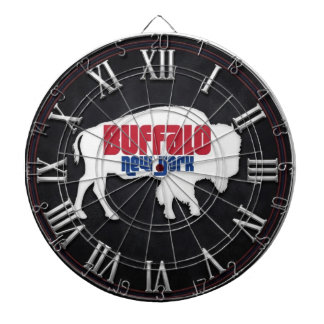 Red & Blue Buffalo New York Silver Roman Numeral A Dartbord