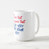 Red Blue Calligraphy Jouw tekst Here Replace Sloga Koffiemok (Voorkant rechts)