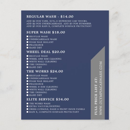 Red & Blue Car Wash, Cleaning Service Advertising Flyer (Achterkant)