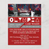 Red & Blue Car Wash, Cleaning Service Advertising Flyer (Voorkant)