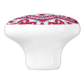 Red Blue Ceramic Style Azulejo  Monogram Keramische Knop (Zijkant)