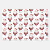 Red Blue Christmas Magic Santa Bunny Rabbit Inpakpapier Vel (Voorkant 2)