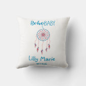 Red & Blue Colorful Boho Baby Dreamcatcher Kussen (Achterkant)