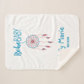 Red & Blue Colorful Boho Baby Dreamcatcher Sherpa Deken (Voorkant (horizontaal))