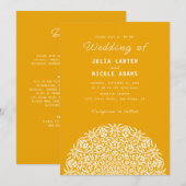 Red & Blue Coral Reef Marble Stone Mandala Wedding Kaart (Voorkant / Achterkant)