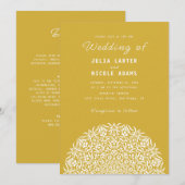 Red & Blue Coral Reef Marble Stone Mandala Wedding Kaart (Voorkant / Achterkant)