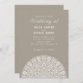 Red & Blue Coral Reef Marble Stone Mandala Wedding Kaart (Voorkant / Achterkant)