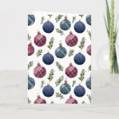 Red Blue Cream Country Christmas Ornaments Kaart (Achterkant)