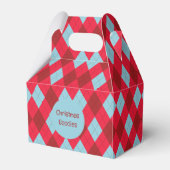 Red Blue & Crimson Christmas Argyle Bedankdoosjes (Voorkant Zijde)