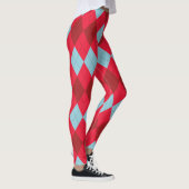 Red Blue & Crimson Christmas Argyle Leggings (Rechts)