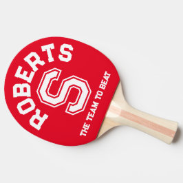 Red blue custom monogram name initial and team tafeltennisbatje