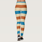 Red Blue en Cream Band Pattern Leggings (Achterkant)