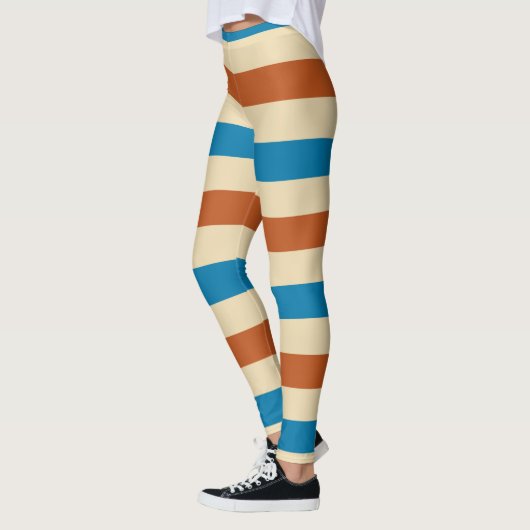 Red Blue en Cream Band Pattern Leggings (Links)