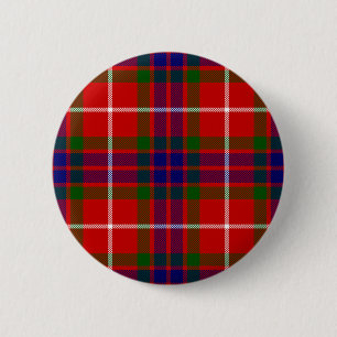 Red Blue en Green Clan Fraser Tartan Ronde Button 5,7 Cm