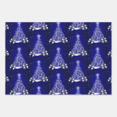 Red Blue en Green Silver Tree Motif Inpakpapier Vel (Voorkant 2)