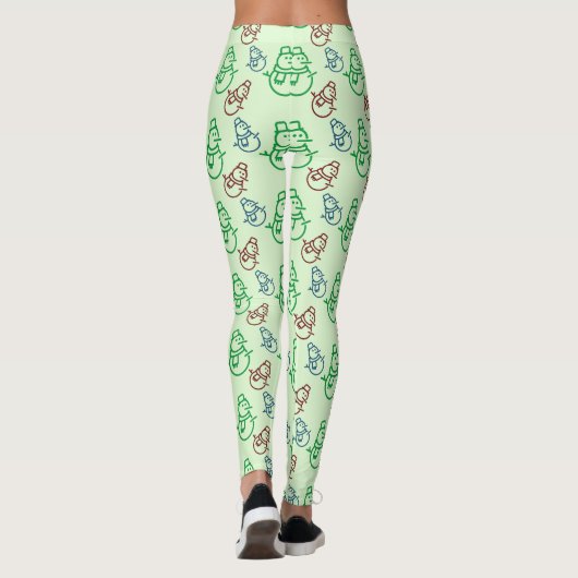 Red Blue en Green Snowman Leggings (Achterkant)