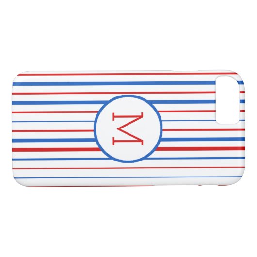 Red Blue en White American Stripes Case-Mate iPhone Case (Achterkant (Horizontaal))