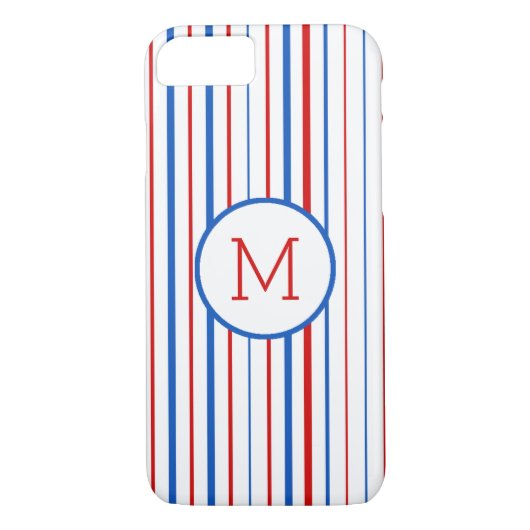 Red Blue en White American Stripes Case-Mate iPhone Case (Achterkant)