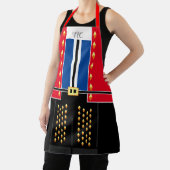 Red Blue Faux Students Custom Monogram Nutcracker Schort (Insitu)