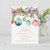 Red Blue Festive Corporate Christmas Party  Kaart (Staand voorkant)