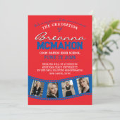 Red & Blue Filmstrip Afstuderen Aankondiging (Staand voorkant)