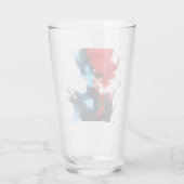 Red Blue Fire Ice Comic Style Anime Meisje Glas (Achterkant)