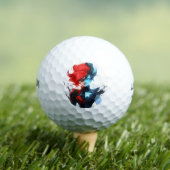 Red Blue Fire Ice Comic Style Anime Meisje Golfballen (Insitu Shirt)