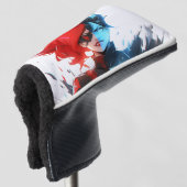Red Blue Fire Ice Comic Style Anime Meisje Golfheadcover (3/4 voorkant)