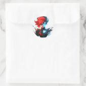 Red Blue Fire Ice Comic Style Anime Meisje Ronde Sticker (Tas)