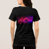 Red + Blue Flames on a Black Short Sleeve T-Shirt (Achterkant)