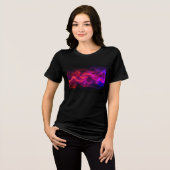 Red + Blue Flames on a Black Short Sleeve T-Shirt (Voorkant volledig)