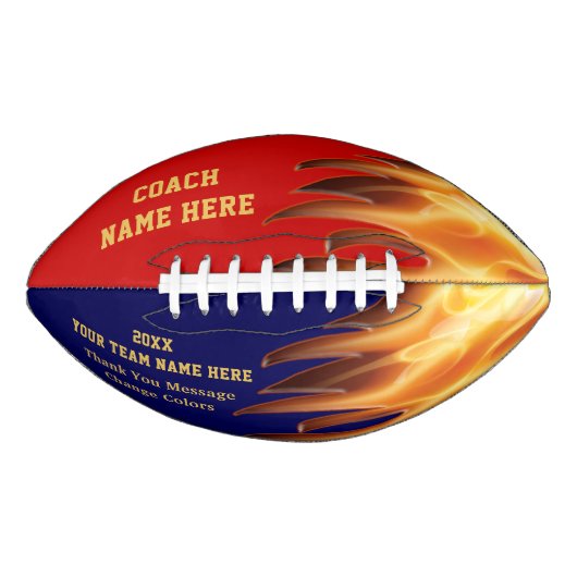 Red Blue Flaming Football op maat van touringcars (Voorkant)