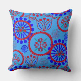 Red Blue Florah Kussen