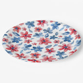 Red Blue Floral 4 juli Bord (Gekanteld)