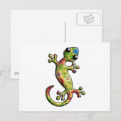 Red Blue Floral Briefkaart (Voorkant / Achterkant)