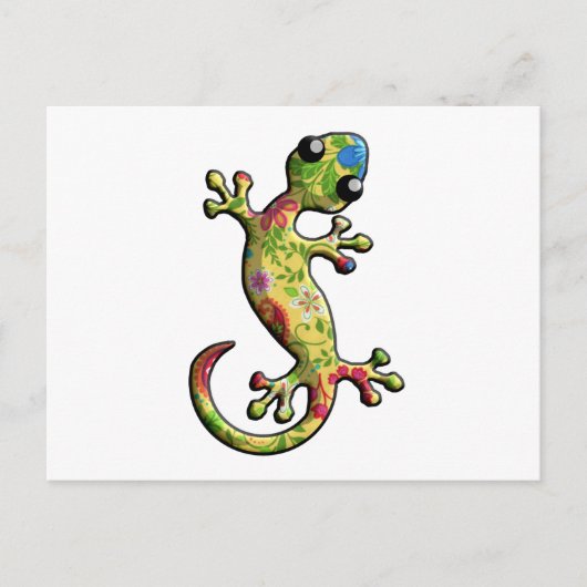 Red Blue Floral Briefkaart (Voorkant)