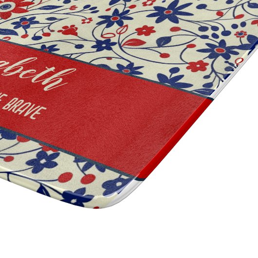 Red Blue Folk Art Kitchenware Snijplank (Hoek)