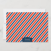 Red Blue Football Girl Birthday Invitation Kaart (Achterkant)