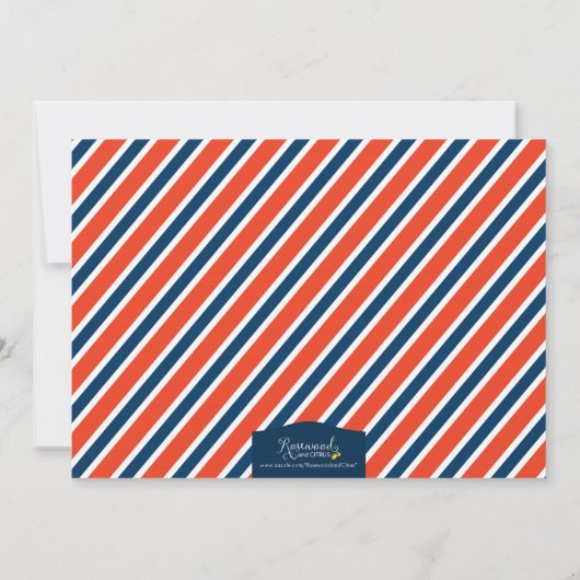 Red Blue Football Girl Birthday Invitation Kaart (Achterkant)