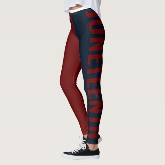 Red Blue Freedom Day June 19 JUNETEENTH Leggings (Links)