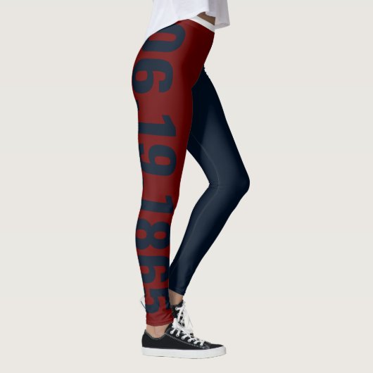 Red Blue Freedom Day June 19 JUNETEENTH Leggings (Rechts)