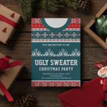 Red Blue Funny Tacky Ugly Sweater kerstparty