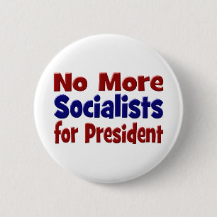 Red Blue Geen socialisten meer voor President Ronde Button 5,7 Cm