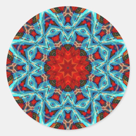 Red Blue GeoStar Sticker (Voorkant)