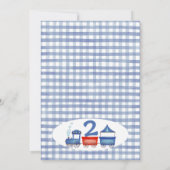 Red Blue Gingham Chugga Chugga Train Birthday Kaart (Achterkant)