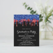 Red Blue Glitter-budgetschijven Patriottisch Afstu (Staand voorkant)