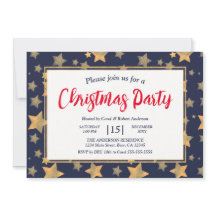 Red Blue Gold Star  Elegant Kerstfeest